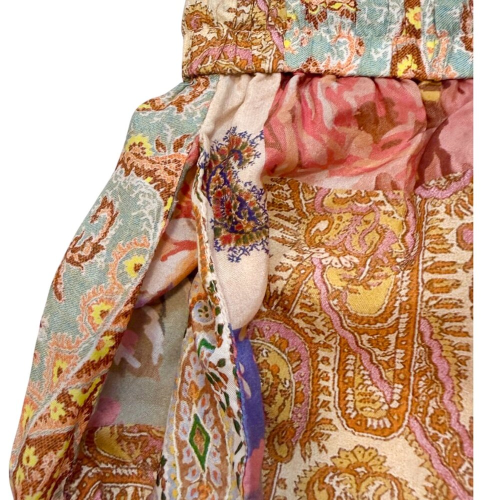 Zimmermann Devi 100% Silk Patchwork Drawstring Wi… - image 5